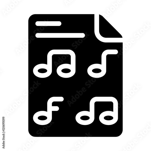 Mother's Lullaby Notes Solid Icon