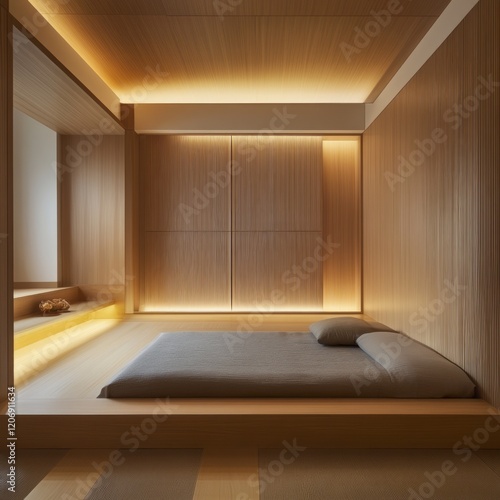 Minimalist Wooden Bedroom W...