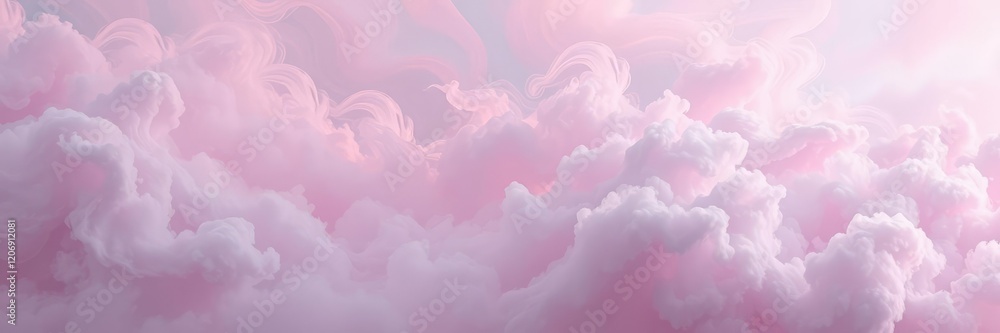 Fototapeta premium Abstract swirling clouds with pale pink and purple shades, swirly shapes, pastel colors, whimsical clouds