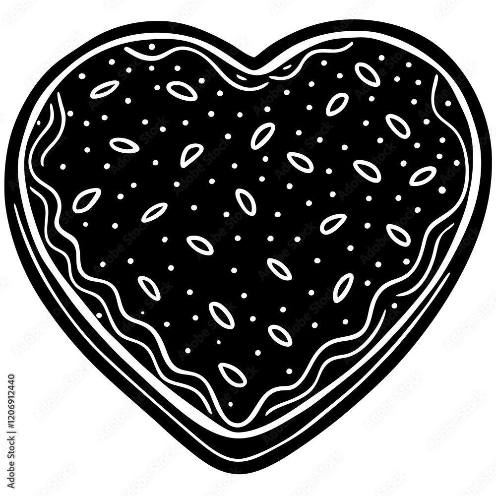 A heart-shaped cookie with frosting A heart-shaped cookie with frosting