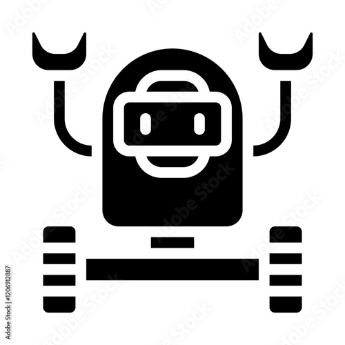 Space-Themed Robot Solid Icon