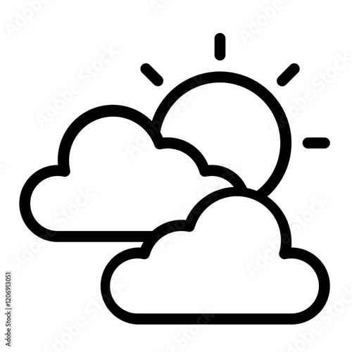 Sunny Weather Prediction Line Icon