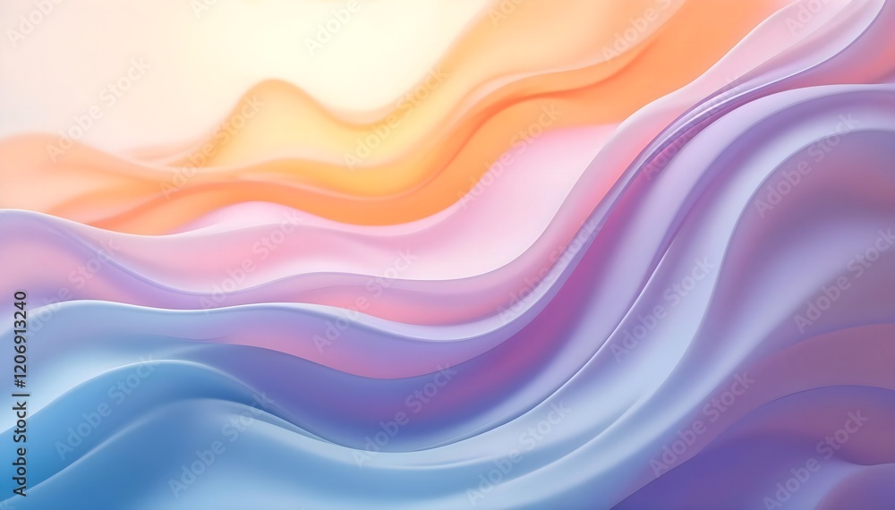 Colorful Flowing Fabric Waves in Soft Pastel Tones for Abstract Backgrounds Colorful Flowing Fabric Waves in Soft Pastel Tones for Abstract Backgrounds