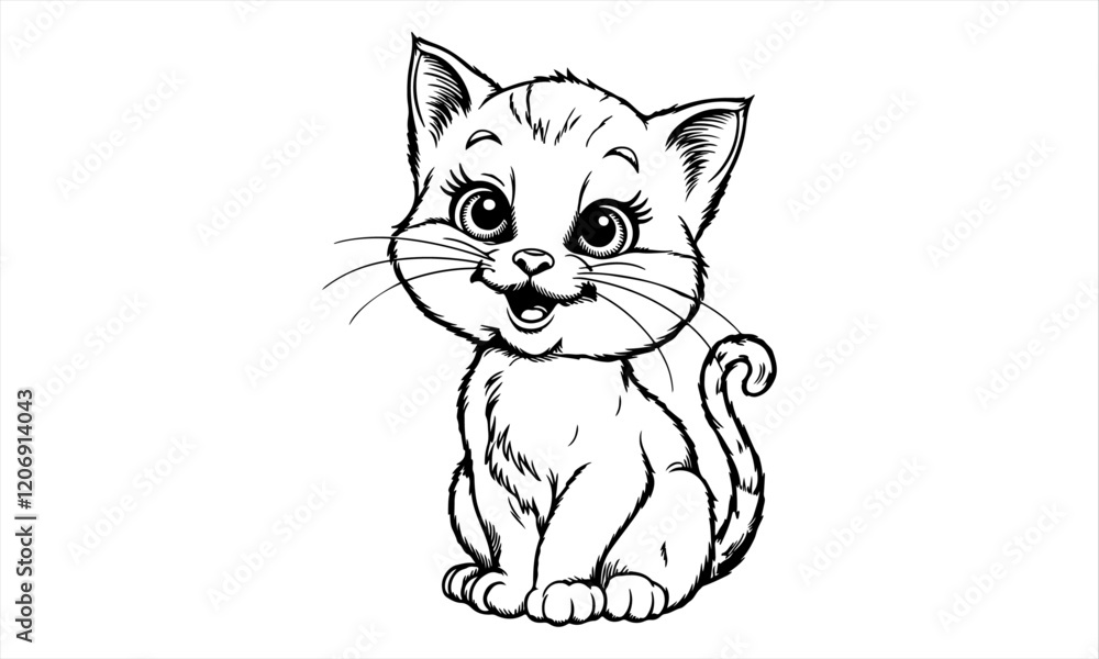 Obraz premium vector art illustration ,line art, animals