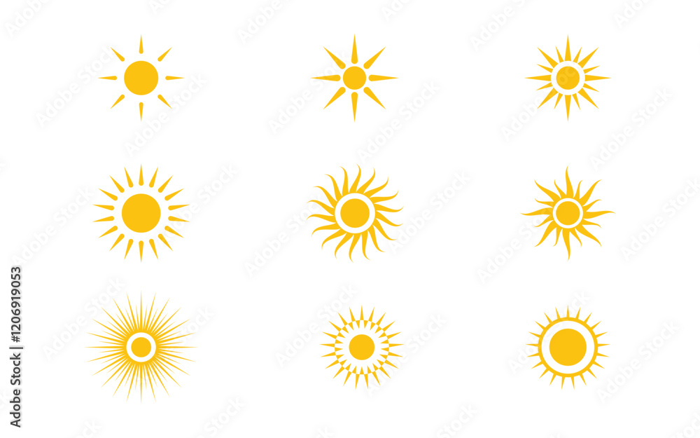 Sun Vector illustration Icon design template Sun Vector illustration Icon design template