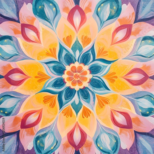 mandala rangoli, traditional indian decoration