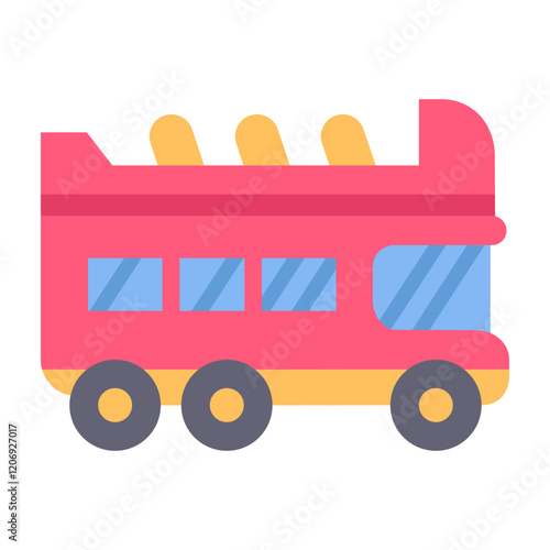 double decker bus flat style