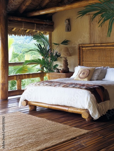 Tropical Bamboo Bedroom Wit...