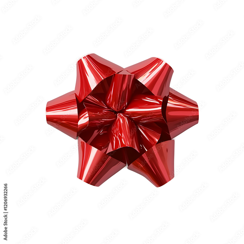 Red bow isolated on transparent or white background, png Red bow isolated on transparent or white background, png