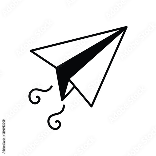 Paper Plane icon isolated on a white background. Vector illustration.