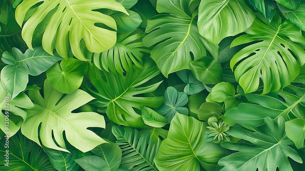 lush tropical greenery leaf background - biophilic design lush tropical greenery leaf background - biophilic design