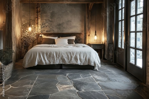 Rustic Bedroom Design Featu...