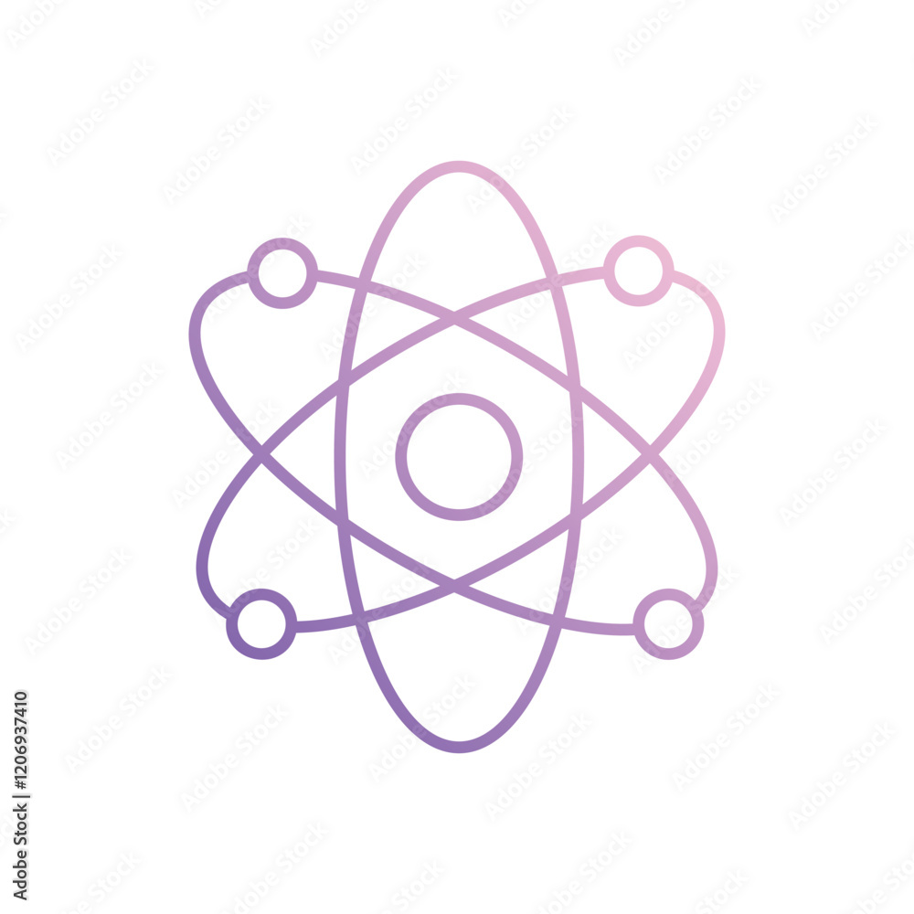 Nuclear Physics icon isolated on a white background. Vector illustration. Nuclear Physics icon isolated on a white background. Vector illustration.