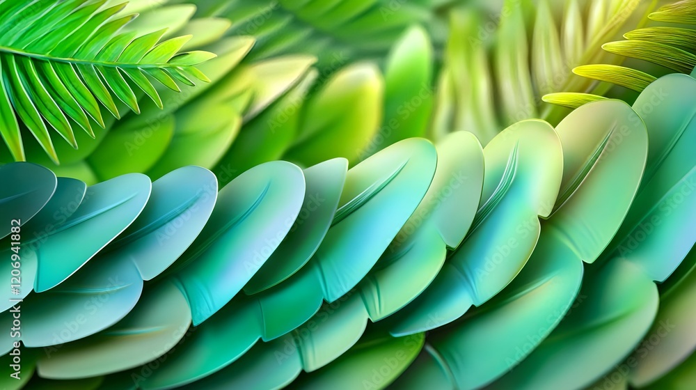 Obraz premium lush green leaf abstract background - abstract nature