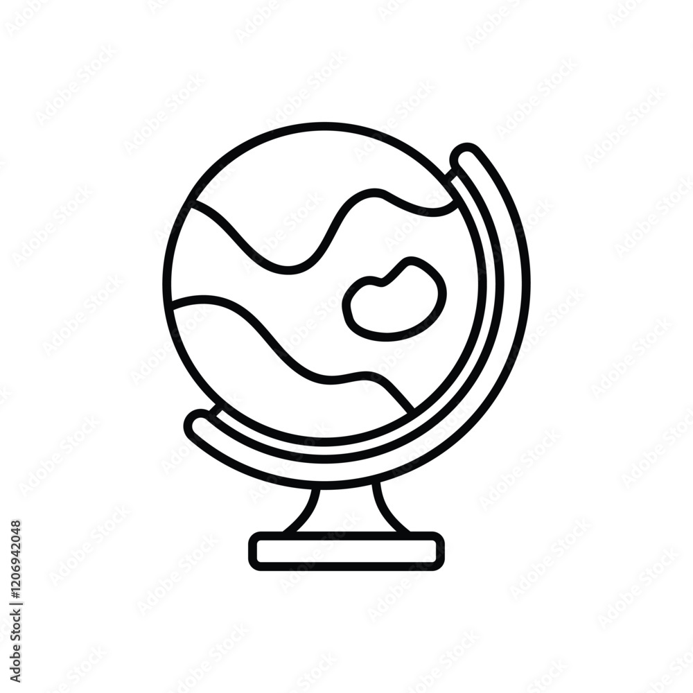 Globe icon isolated on a white background. Vector illustration. Globe icon isolated on a white background. Vector illustration.