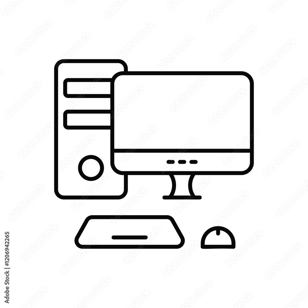 Computer icon isolated on a white background. Vector illustration. Computer icon isolated on a white background. Vector illustration.