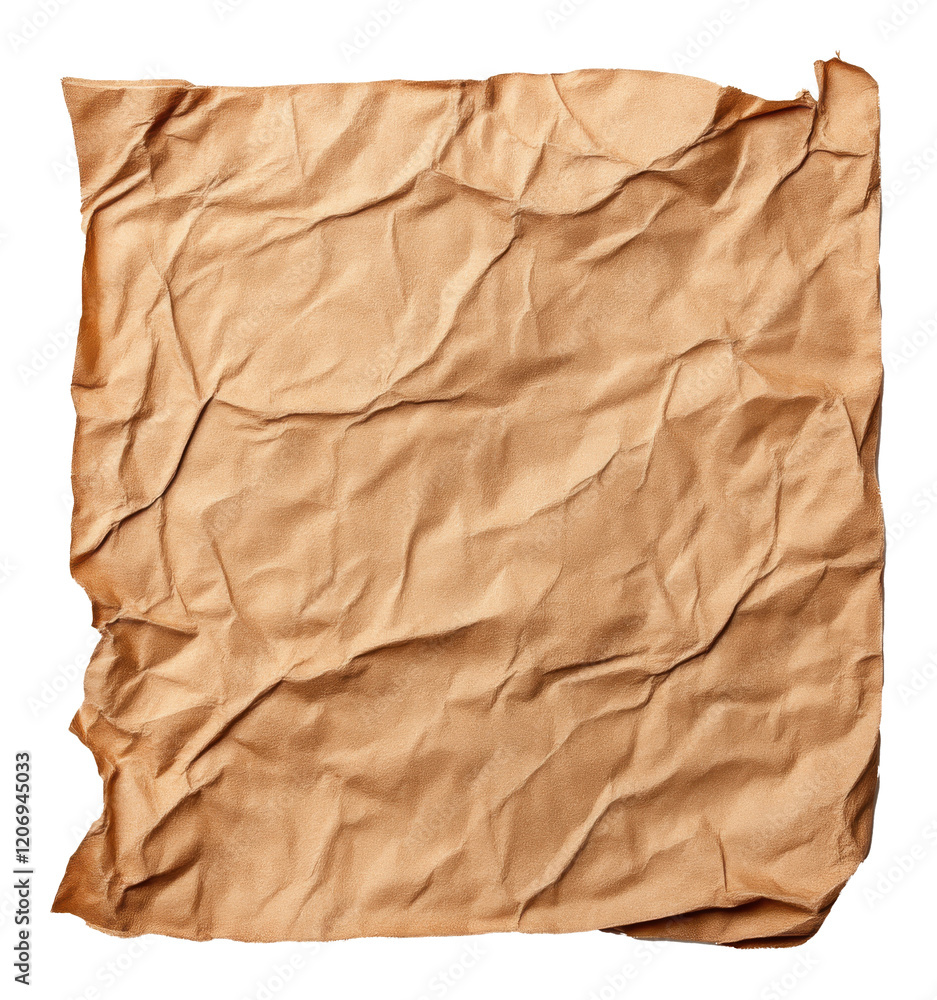 Crumpled brown paper with textured surface, rustic stationary concept Crumpled brown paper with textured surface, rustic stationary concept