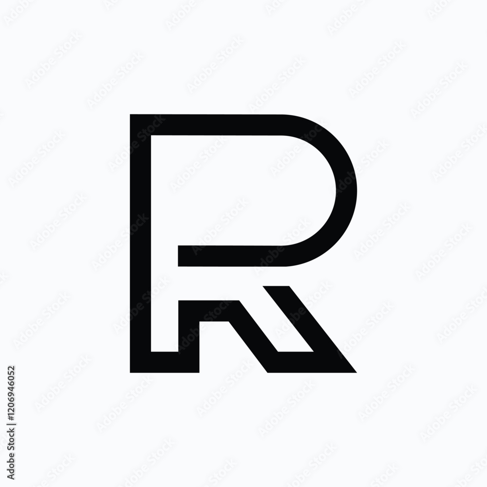 Letter Pr or Rp initial line art monogram logo idea Letter Pr or Rp initial line art monogram logo idea