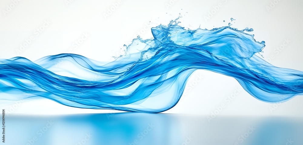Fototapeta premium Abstract Blue Water Wave Splash Flowing Liquid Dynamic Texture Background