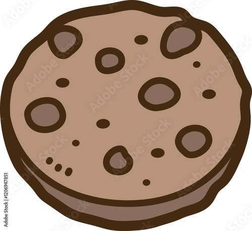 Choco chips cookie vector doodle illustration and graphic
