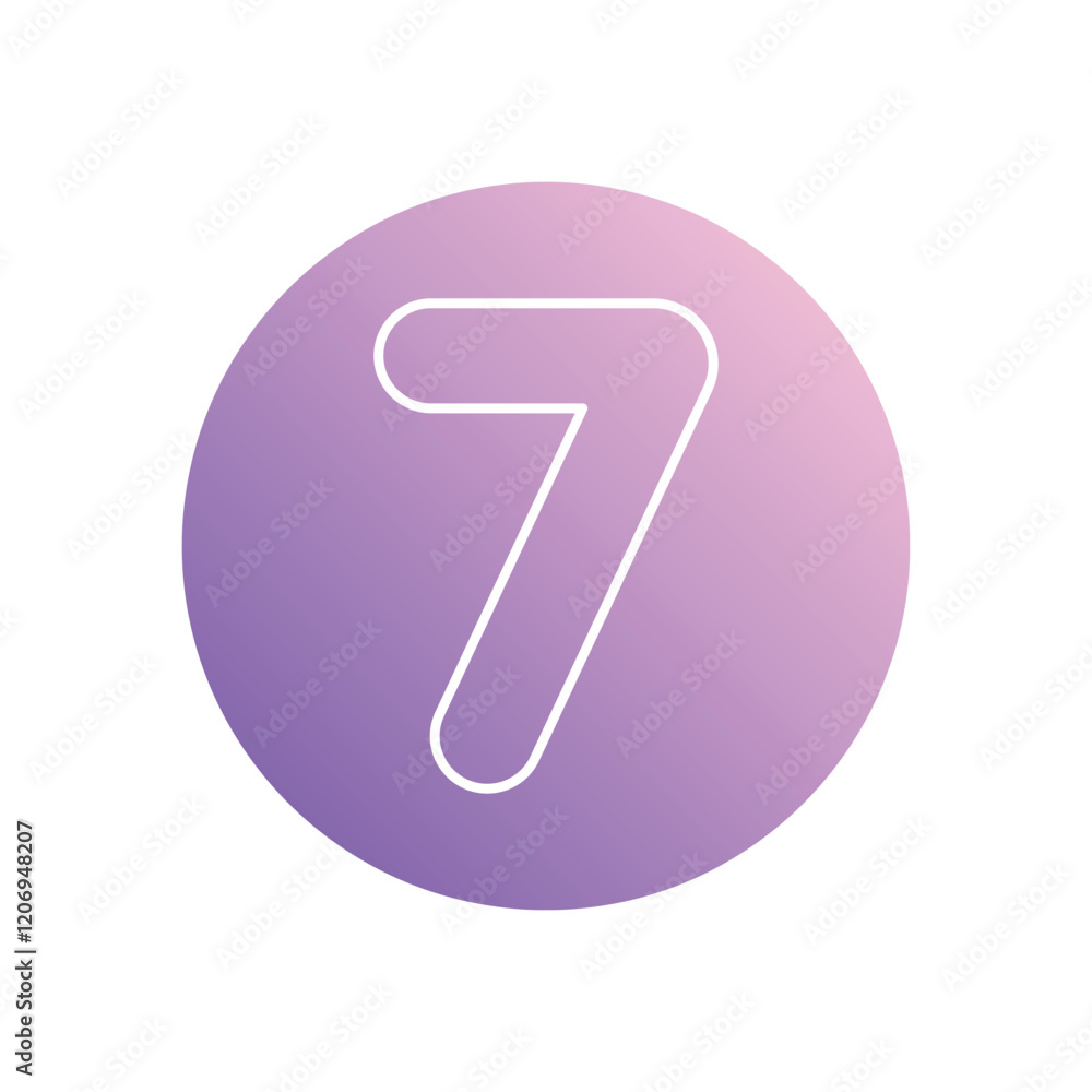 Number 7 icon isolated on a white background. Vector illustration. Number 7 icon isolated on a white background. Vector illustration.