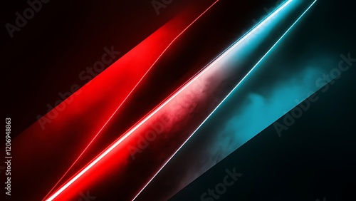 Wallpaper Mural Overlay of a light leak coloured in red and cyan hues background is dark Torontodigital.ca