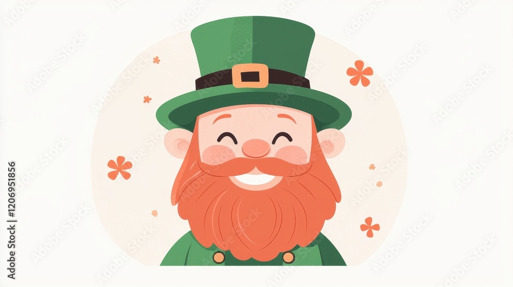 Smiling Leprechaun in a Minimalist Flat for St Patrick s Day Smiling Leprechaun in a Minimalist Flat for St Patrick s Day