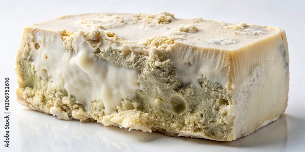A large chunk of ivory covered in a thick layer of slimy mucus with visible mold and mildew, decay, mold, mildew, brown A large chunk of ivory covered in a thick layer of slimy mucus with visible mold and mildew, decay, mold, mildew, brown