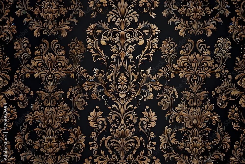 Seamless damask wallpaper Generative AI Seamless damask wallpaper Generative AI
