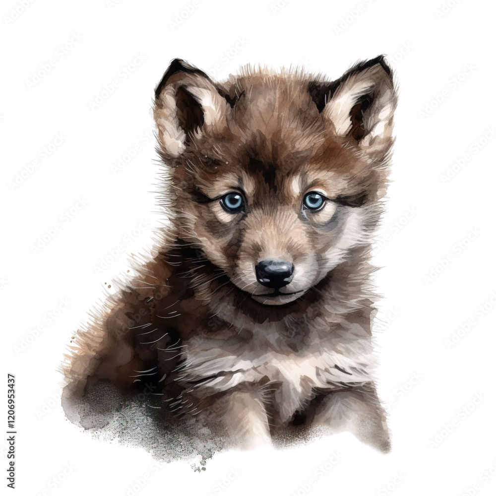 Obraz premium Baby Wolf Clipart Vector Illustration