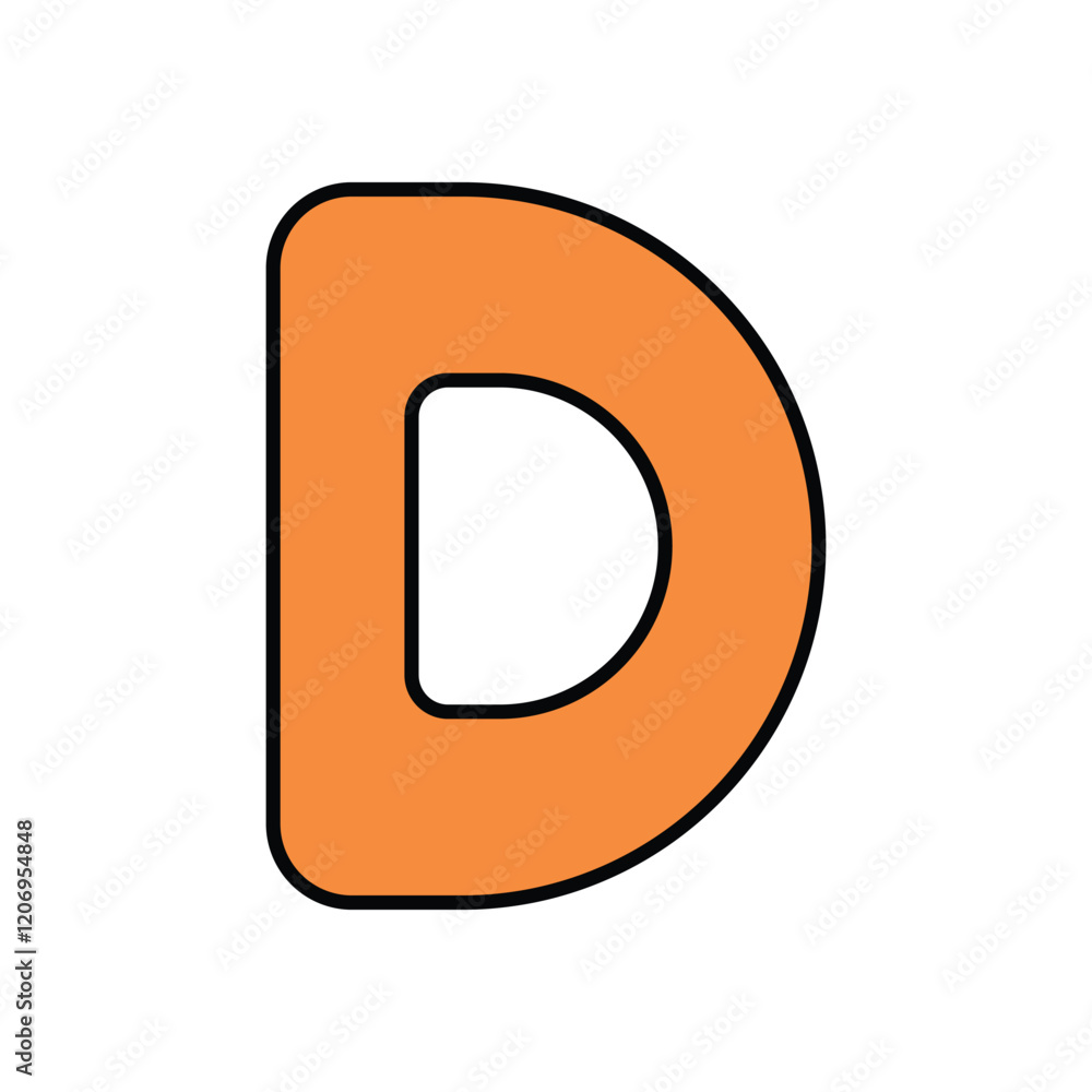 Letter D icon isolated on a white background. Vector illustration. Letter D icon isolated on a white background. Vector illustration.