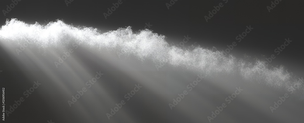 Fototapeta premium Abstract Light Rays Illuminating White Dust or Fog Texture Background
