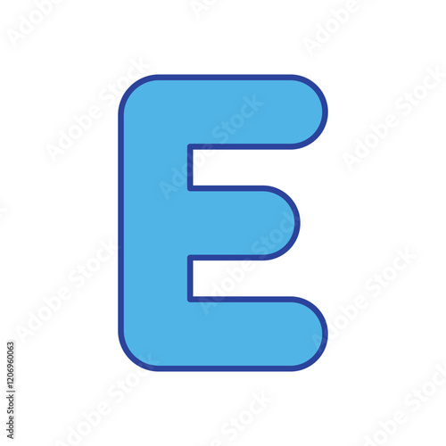 Letter E icon isolated on a white background. Vector illustration.