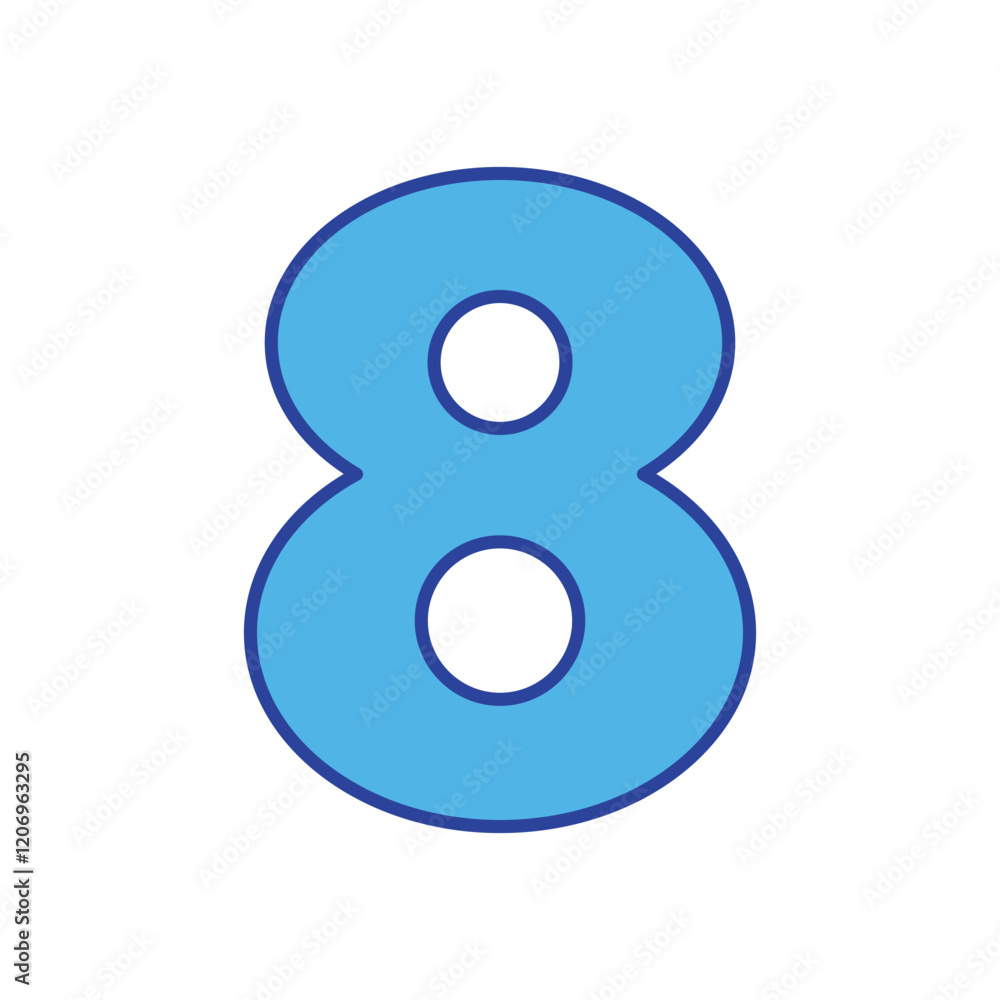 Number 8 icon isolated on a white background. Vector illustration. Number 8 icon isolated on a white background. Vector illustration.