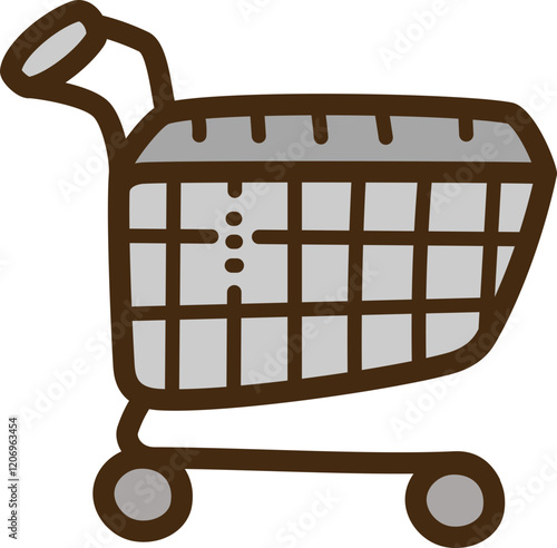 Shopping cart vector doodle illustration and graphic