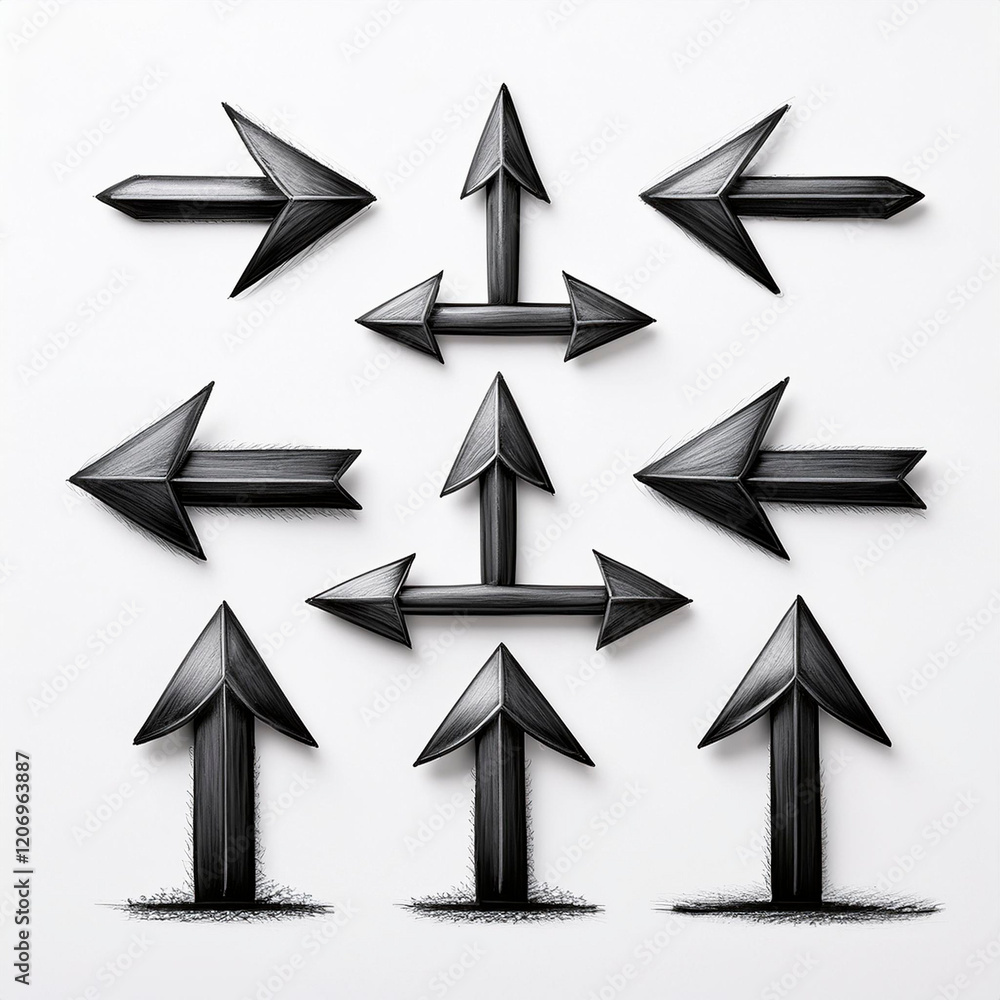 Fototapeta premium Set di frecce direzionali e bidirezionali