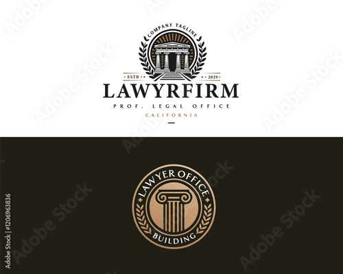 Vintage classic unique Legal and Law Firm logo template logo for justice business 