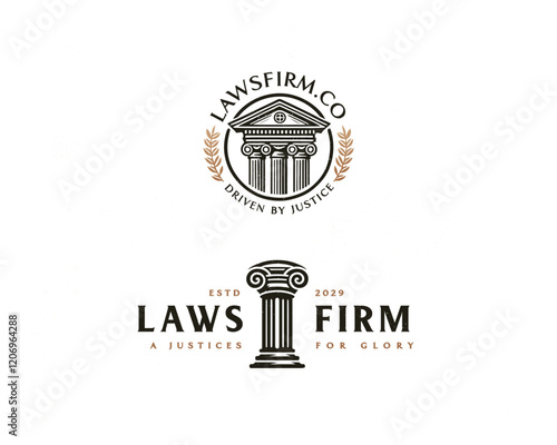 Vintage classic unique Legal and Law Firm logo template logo for justice business 