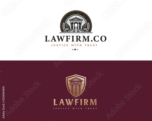 Vintage classic unique Legal and Law Firm logo template logo for justice business 