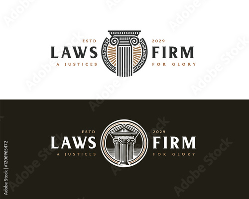 Vintage classic unique Legal and Law Firm logo template logo for justice business 