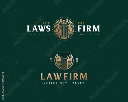 Vintage classic unique Legal and Law Firm logo template logo for justice business 