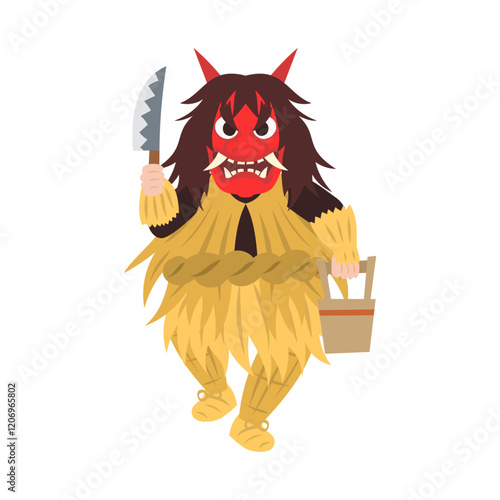 なまはげ。フラットなベクターイラスト。
Namahage. Flat vector illustration.