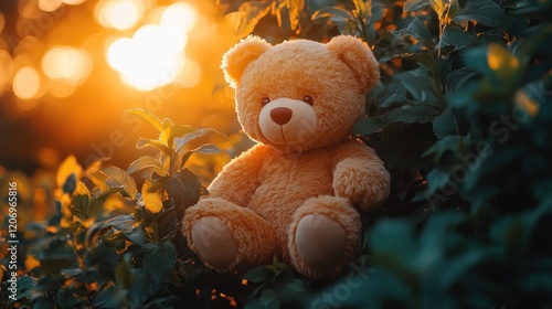 Sunset Teddy Bear Bush Garden Calm photo