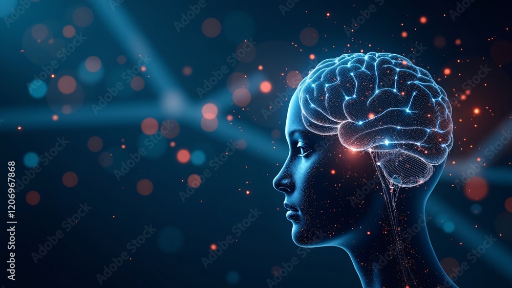 Futuristic AI Brain with Neural Connections Futuristic AI Brain with Neural Connections