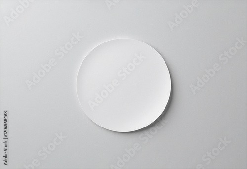 원형 흰색 종이 스티커 디자인 목업