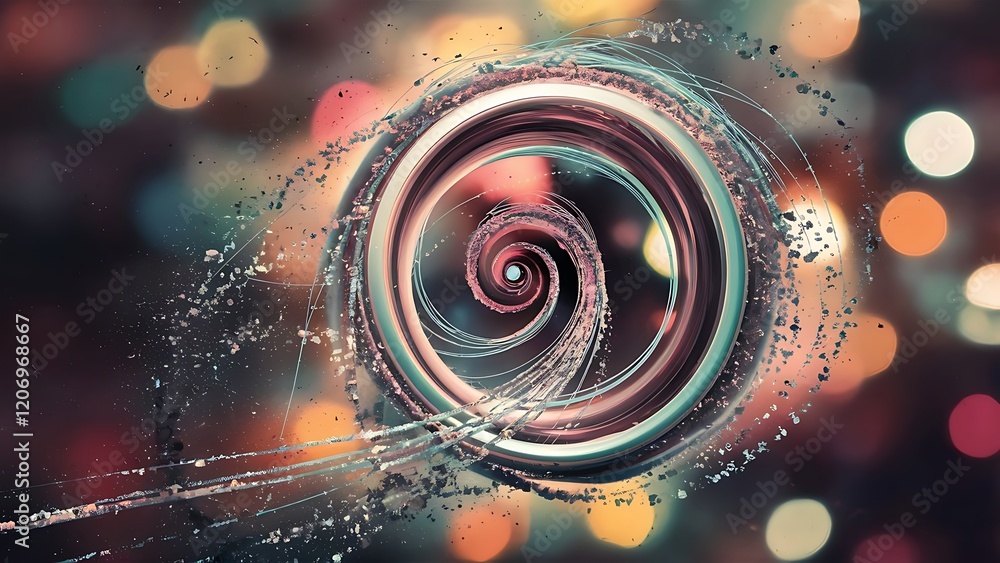 Abstract background bokeh circles and lines fantastic background with particles Abstract background bokeh circles and lines fantastic background with particles