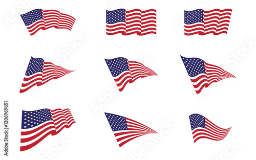 Flag american vector icon illustration design template