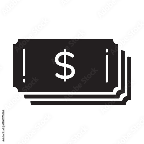 Simple wad of dollar bills icon