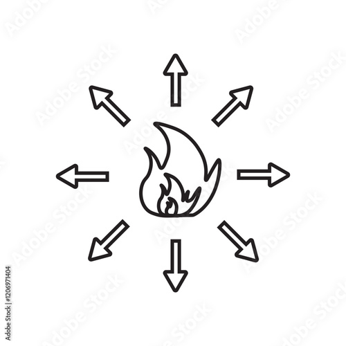 Exothermic line icon
