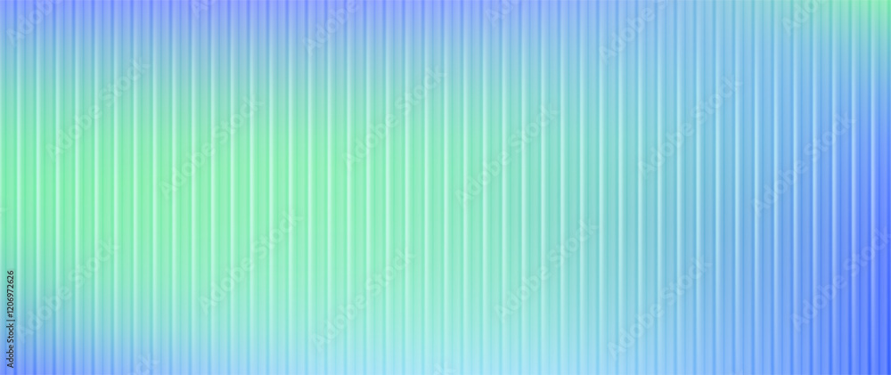 Fototapeta premium Acrylic glass, colorful gradient behind ribbed plastic texture, modern background for product display, blurry scene with polycarbonate surface. Vector illustration.